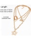 Fashion Gold Letter Lock Five-pointed Star Necklace