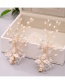 Fashion Gold Woven Crystal Flower Hair Clip Earrings Set