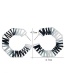 Fashion Black Braided Geometric C-shaped Semi-circular Alloy Earrings