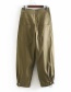 Fashion Green Strap Straight Pants