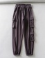 Fashion Dark Gray Multi-pocket Tie With Straight Leg Pants