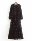 Fashion Black Flower Embroidered Dress