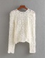 Fashion White Crocheted Openwork Top