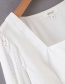 Fashion White Lace Stitching Collar Shirt