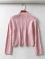 Fashion Pink Twisted V-neck Single-breasted Cardigan Sweater