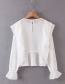 Fashion White Polka Dot Stitching Ruffled Shirt