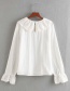 Fashion White Yarn Stitching Ruffled Shirt