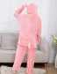 Pink Huskies Flannel Cartoon One-piece Pajamas