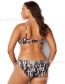 Black And White Printed Tether Split Swimsuit