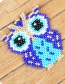 Blue Rice Beads Woven Owl Accessories