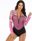 Fashion Pink Siamese Short-sleeved Surf Suit