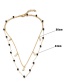 Fashion Gold Black Beads Alloy Leaf Chain Multilayer Necklace