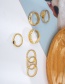 Fashion Gold Eye Geometry Twist Rhinestone Alloy Ring Set Of 7
