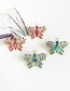 Fashion Color Alloy Diamond Butterfly Stud Earrings