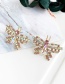 Fashion Red Alloy Diamond Butterfly Stud Earrings
