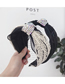 Fashion Black Lace Gauze Fabric With Diamond Knotted Wide-brimmed Headband