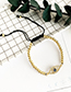 Fashion Navy Copper Inlay Zircon Eye Braided Rope Bracelet