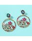 Fashion Color Alloy Diamond Flower Branch Stud Earrings