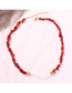 Fashion Red Alloy Natural Stone Pearl Necklace