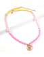 Fashion Yellow Pink Blue Shell Alloy Resin Shell Pearl Necklace