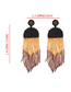 Fashion Black Alloy Rice Beads Tassel Earrings