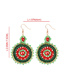 Fashion Green Alloy Rice Beads Rope Round Earrings