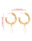 Fashion Gold Alloy Pearl Circle Earrings