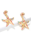 Fashion Gold Alloy Resin Wave Point Starfish Earrings