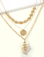 Fashion Gold Alloy Conch Shell Chain Multi-layer Necklace