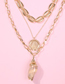Fashion Gold Alloy Conch Shell Chain Multi-layer Necklace