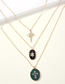 Fashion Gold Alloy Diamond Multi-layer Necklace
