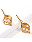 Fashion Gold Alloy Pearl Leaf Earrings