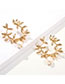 Fashion Gold Alloy Pearl Branch Earrings