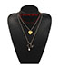 Fashion Gold Alloy Love Bird Double Layer Necklace