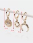 Fashion Gold Open The Hollow Five-star Eyes: Moon Earrings: Three