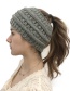 Fashion White Yarn Knitted Widened Top Striped Wool Hat