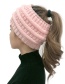 Fashion Yarn Red Knitted Widened Top Striped Wool Hat