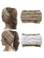 Fashion White Flower Cc Label Knitting Plus Pile Headband