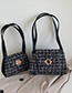 Fashion Small White Wool Check Buckle Shoulder Bag