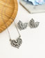 Fashion Silver Alloy Diamond Love Necklace Stud Earring Set