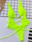 Fashion Fluorescent Green Openwork Strappy One-piece Swimsuit