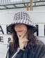 Fashion Wrapped Houndstooth Black Rough Plaid Fisherman Hat