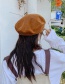 Fashion Overlapping Letter K Beige Embroidered Letter Corduroy Beret