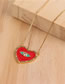Fashion Red Eye Micro-inlaid Colored Diamond Drop Oil Love Necklace