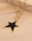 Fashion Blue Micro-set Diamond Drop Pentagram Necklace