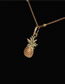 Fashion Gold Pineapple Micro Inlaid Zircon Necklace