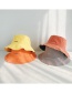 Fashion Four Geometric Embroidery Double-sided Beige + Orange Double-sided Solid Color Fisherman Hat