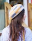 Fashion Dotted Stripes Beige Contrast Wool Beret