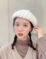 Fashion Short-haired Striped White Short-haired Beret