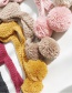 Fashion Ball Earmuffs Pink Braided Wool Cap (children)